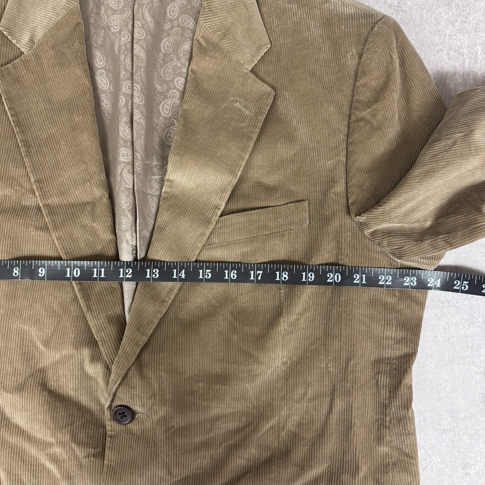 VTG Stafford 44R Men's Blazer Jacket Tan Classic Fit Sport Coat Corduroy Cotton - Picture 11 of 11
